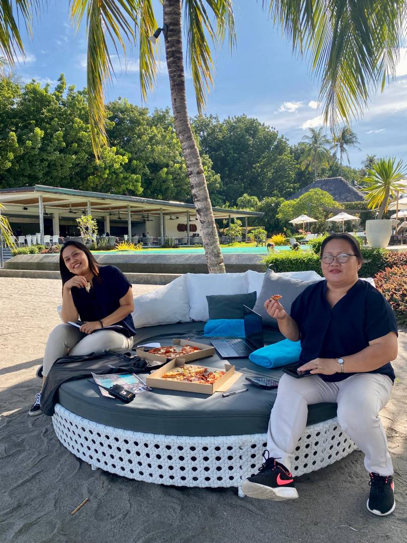 Beach fronting Atmosphere Resort with the lovely ladies of the reservations team