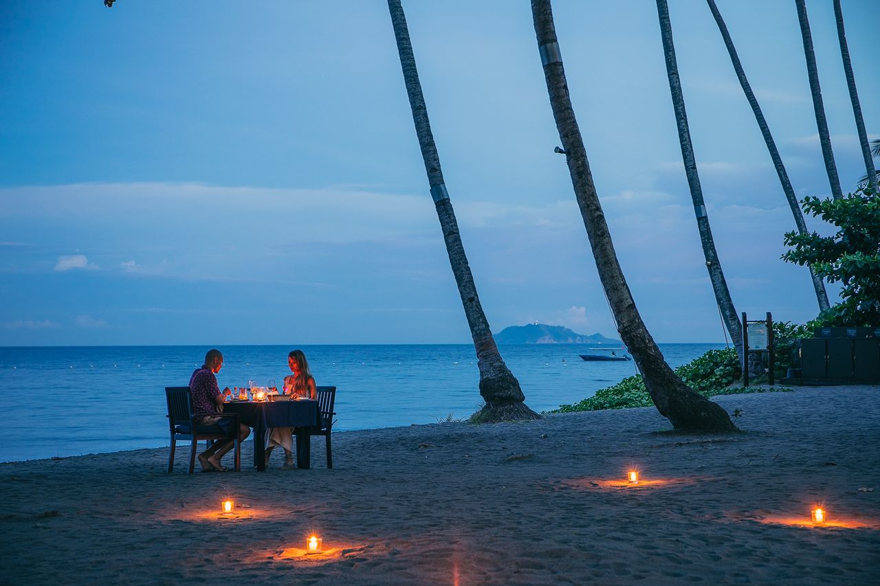 Dinner by the beach overlooking apo island