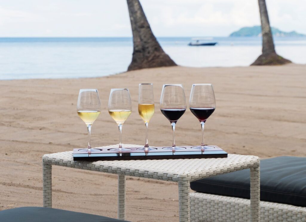 Chose between the “Sommelier’s Choice” and the “Prestige Tasting” Wine tasting by the beach in Dauin Dumaguete
