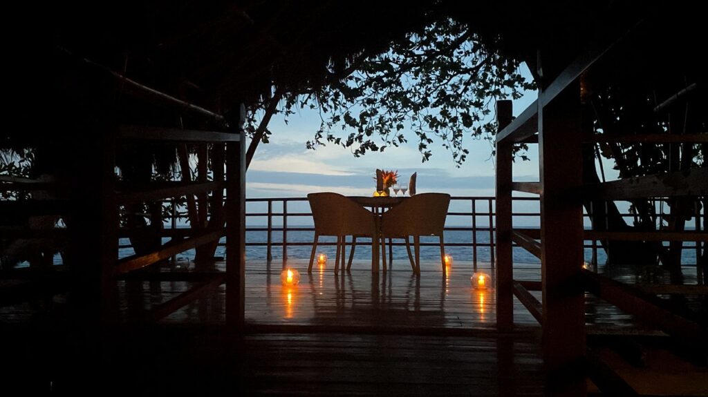 Private dining in the tree house Romantic dinner in dauin