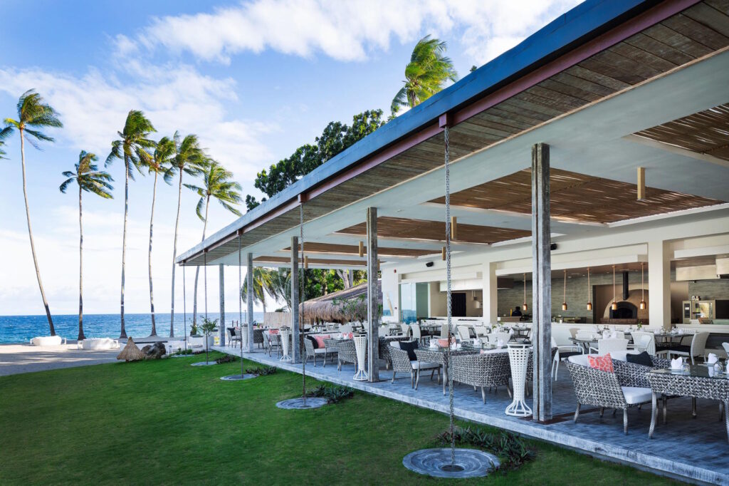 The Breeze Restaurant at Atmosphere Resorts & Spa overlooking the Bohol Sea in Dauin, Negros Oriental.