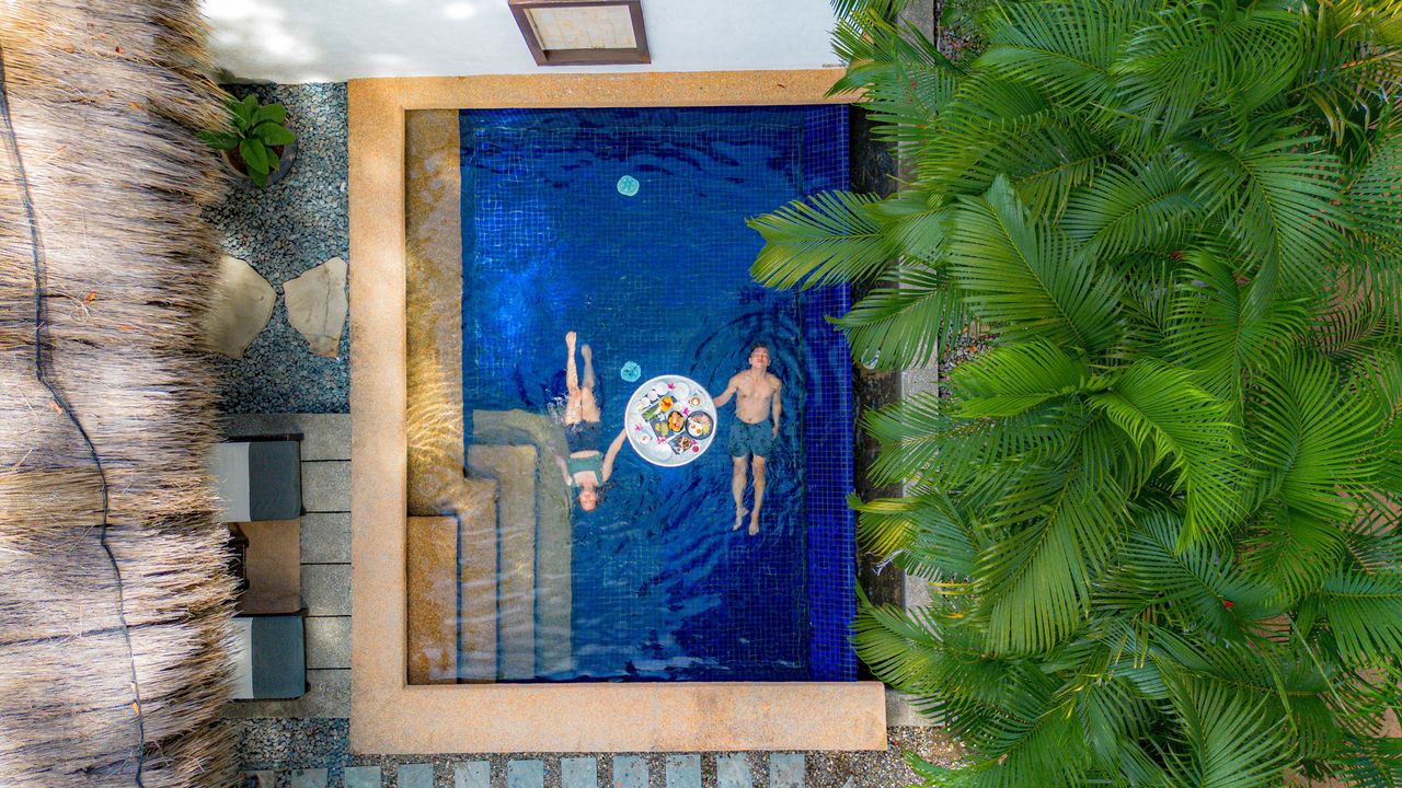 floating breakfast in a private villa in the philippines